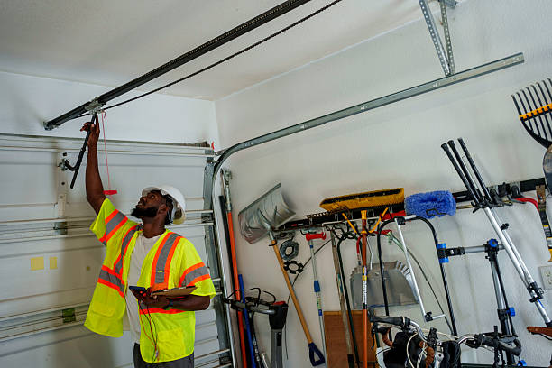 Professional Garage Door Panel Replacement technician working in Warren, IL